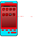 Android Phone Blue And Red