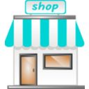 download Shop Front Icon clipart image with 180 hue color