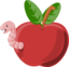 Cartoon Apple With Worm