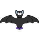 download Cartoon Bat clipart image with 225 hue color