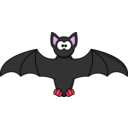 download Cartoon Bat clipart image with 315 hue color