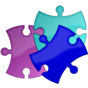download Puzzle clipart image with 180 hue color
