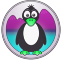 download A Penguin In The Mountains clipart image with 90 hue color