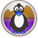 download A Penguin In The Mountains clipart image with 180 hue color