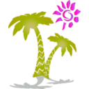 download Palm Icon clipart image with 270 hue color