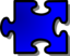 Blue Jigsaw Piece 16