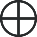 download Mundane Cross Encircled clipart image with 180 hue color