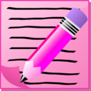 download Notepad With Text And Pencil clipart image with 270 hue color
