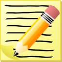 download Notepad With Text And Pencil clipart image with 0 hue color