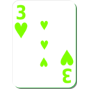 download White Deck 3 Of Hearts clipart image with 90 hue color
