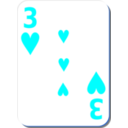 download White Deck 3 Of Hearts clipart image with 180 hue color