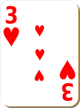 White Deck 3 Of Hearts