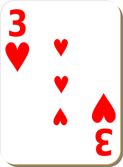 White Deck 3 Of Hearts