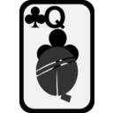 download Queen Of Clubs clipart image with 90 hue color