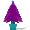 download Glossy Christmas Tree clipart image with 180 hue color