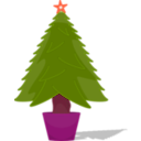 download Glossy Christmas Tree clipart image with 315 hue color