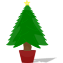 download Glossy Christmas Tree clipart image with 0 hue color