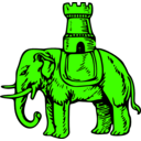 download Elephant And Castle clipart image with 45 hue color