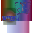download Butterfly clipart image with 180 hue color