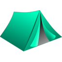 download Green Tent clipart image with 45 hue color