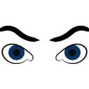 download Angry Eyes clipart image with 180 hue color