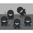download Cartoon Ninjas clipart image with 180 hue color