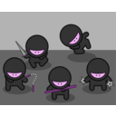 download Cartoon Ninjas clipart image with 270 hue color
