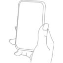 download Hand With Smartphone clipart image with 180 hue color