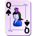download Ornamental Deck Queen Of Spades clipart image with 225 hue color