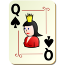 download Ornamental Deck Queen Of Spades clipart image with 0 hue color