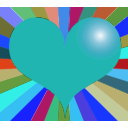 download Red Heart clipart image with 180 hue color