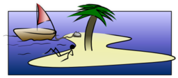 Desert Island Stick Figure