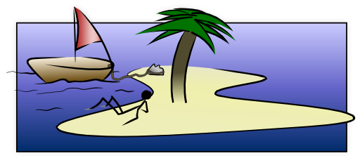 Desert Island Stick Figure