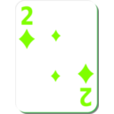 download White Deck 2 Of Diamonds clipart image with 90 hue color