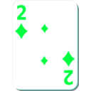 download White Deck 2 Of Diamonds clipart image with 135 hue color