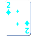 download White Deck 2 Of Diamonds clipart image with 180 hue color