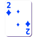 download White Deck 2 Of Diamonds clipart image with 225 hue color