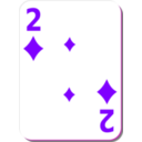 download White Deck 2 Of Diamonds clipart image with 270 hue color