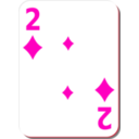 download White Deck 2 Of Diamonds clipart image with 315 hue color