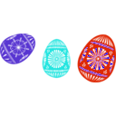 download 3 Colour Easter Eggs clipart image with 180 hue color