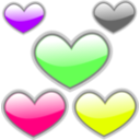 download Gloss Heart 4 clipart image with 90 hue color