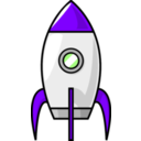 download A Cartoon Moon Rocket clipart image with 270 hue color