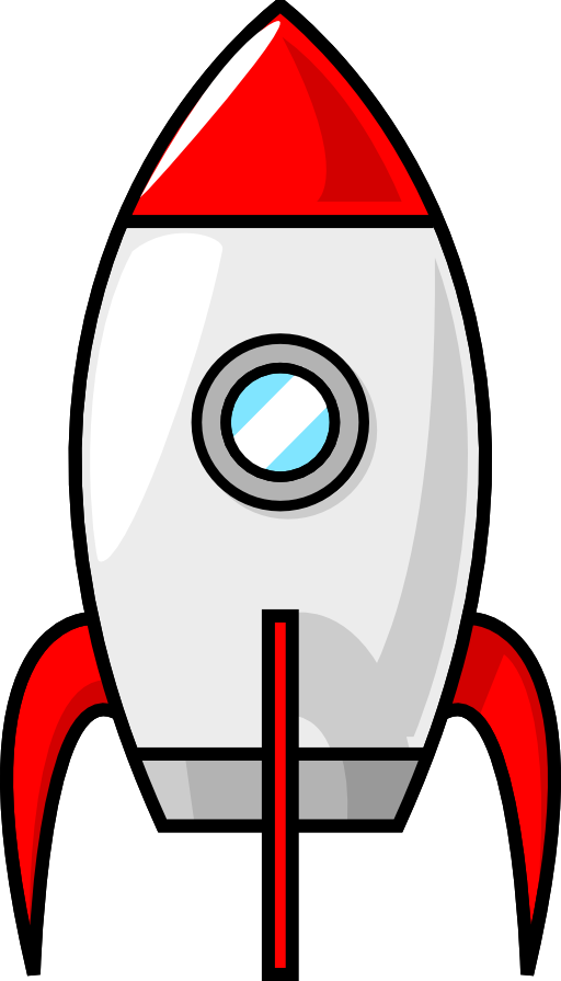 A Cartoon Moon Rocket
