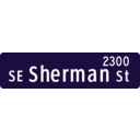 download Portland Oregon Street Name Sign Se Sherman Street clipart image with 135 hue color