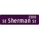 download Portland Oregon Street Name Sign Se Sherman Street clipart image with 180 hue color