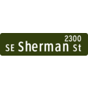 download Portland Oregon Street Name Sign Se Sherman Street clipart image with 315 hue color