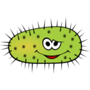 download Funny Green Bactera clipart image with 0 hue color