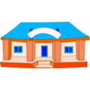 download School Building clipart image with 180 hue color