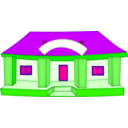 download School Building clipart image with 270 hue color
