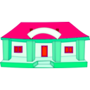 download School Building clipart image with 315 hue color